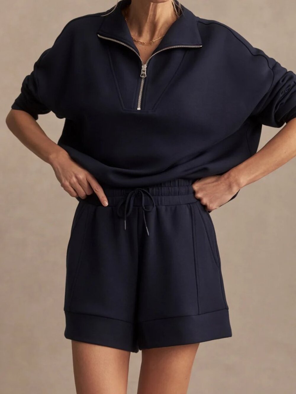 Varley Atrium High-Rise Short 4.5" in Navy, Size XXS